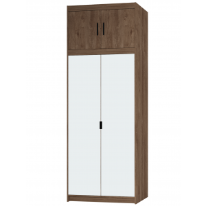 Dwudrzwiowa szafa z nadstawką lustrem 90 cm TRINO dąb lefkas